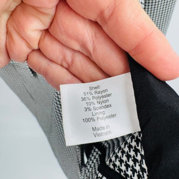 Lane Bryant The Bryant Blazer Houndstooth Black White Stretch Jacket Size 20 - Picture 5 of 6